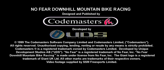 No Fear Downhill Mountain Bike Racing Title Screen